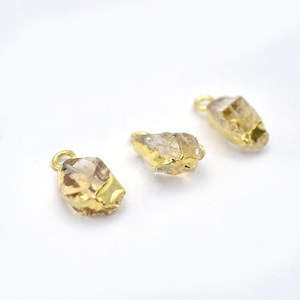 Pendentif en citrine naturelle brute électroplaqué, collier en cristal plaqué or, bijoux pour femmes - Product Image 6