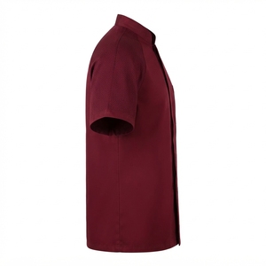 Unisex <b>Short</b> <b>Sleeve</b> Chef <b>Jacket</b> Cotton Polyester Blend Button Closure Custom Logo Digital Printing Restaurant Bar Uniform Wholes - Product Image 2