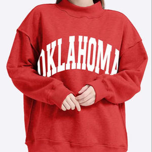 Sweat-shirt à manches longues pour femme, de qualité supérieure, avec logo personnalisé, col montant à sequins, 100% coton, coupe ample et décontractée - Product Image 1