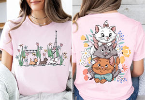 T-Shirt d'été pour femmes, avec dessin animé, The Aristocats, Marie Toulouse Berlioz Cats, Y2K, mode de rue, haut polyvalent décontracté - Product Image 4