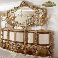 Console miroir en teck sculpté antique, moderne, luxueuse, durable, dorée, personnalisable en couleur et en taille, DST EXPORTS Home