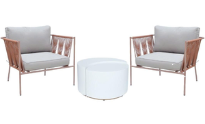 Set of 3 Pieces of Rattan <b>Outdoor</b> Bistro Set <b>Round</b> Coffee <b>Table</b> Rattan Patio Set for Garden, Living Room Balcony Made in Vietnam - Product Image 6