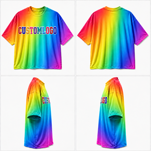 Custom Logo Men's <b>Red</b> Short Sleeve T-<b>Shirt</b> 100% Cotton Jersey O-Neck Digital Printing Front Letter Design Casual <b>Oversized</b> Fit - Product Image 5