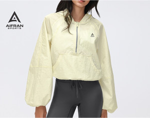 AIFRAN Sweat à capuche court pour femme, séchage rapide, quart de zip, protection solaire UPF 50+, respirant, haut de sport d'extérieur, pull d'entraînement, vente en gros - Product Image 5