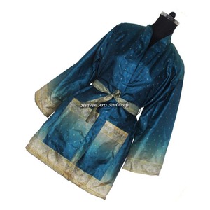 KS002 Beachwear Vintage Sari Kimono Short Manufacturer Of Beachwear Vintage Sari Kimono Short <b>Cardigan</b> Vintage Sari Kimono - Product Image 3