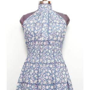 Loose Printed 100% Cotton V-Neck Maxi <b>Dress</b> for Women Floral Pattern Eco-Friendly Breathable Washable <b>Summer</b> Party Wear - Product Image 2