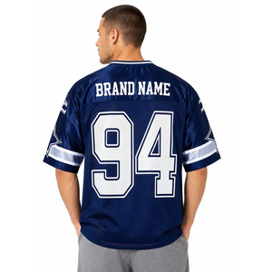 Camiseta Deportiva de Malla Transpirable con Estampado por Sublimación, Estilo Hip Hop Urbano, Cuello en V, Personalizada, Retro, Ligera, de Fútbol Americano - Product Image 3