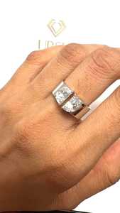 Half Moon Cut Lab Grown Diamond Open <b>Gap</b> Bands Custom 2 Carat 8 mm Wide Statement Cigar Rings Piece 14K 18K Solid Gold Wholesale - Product Image 6