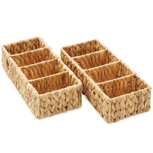 2 Water Hyacinth Storage Baskets Woven Storage <b>Bins</b> water hyacinth - Product Image 4