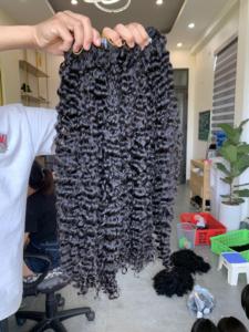 Trame de cheveux Remy noire naturelle de 10 à 30 pouces, longueur mixte, faisceaux de boucles eurasiennes à double tirage, extrémité complète, sans enchevêtrement - Product Image 5
