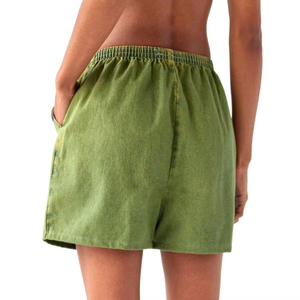 Shorts de Mujer de Cintura Alta, Alta Calidad, OEM, Talla Grande, Lavado Intenso, Efecto Desgastado por el Sol, Estilo Urbano, Vintage, Lavado Ácido - Product Image 5