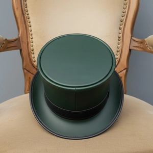 Sombrero de Copa Verde de Cuero con Cinturón Negro y Hebilla de Latón, Estilo Steampunk Vintage, para Disfraces de Fiesta para Adultos - Product Image 2