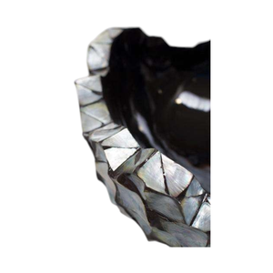 <b>Unique</b> Black Mother of Pearl Inlaid Decorative <b>Vase</b> for Elegant Home and Office Display - Product Image 2