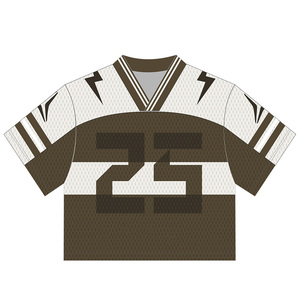 Custom American Football Jersey V-Neck Short Sleeve Sublimated Mesh 100% Polyester Breathable Front Moisture Wicking Team 00 - Product Image 1