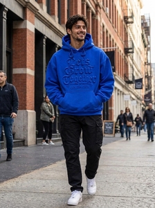 Sudadera con Capucha Azul para Hombre ONEAPEX, Sudadera Holgada con Estampado en Relieve, Estilo Urbano, Algodón Grueso, Informal - Product Image 4