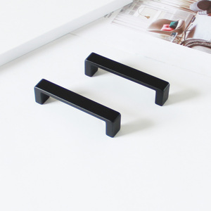 High Strength Matte <b>Black</b> Zinc Alloy Handle Square Arch Pull for Kitchen Cabinet Bathroom Drawer Bedroom Nightstands - Product Image 1