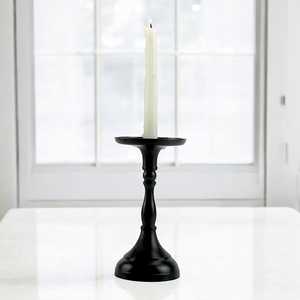 <b>Black</b> Illuminate <b>Candlestick</b> Holder for Home Decoration Durable Metal Candle Stand - Product Image 1