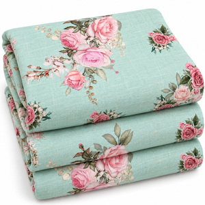 Handmade Woven Kantha Quilt Cotton Linen <b>Bedspread</b> Floral Printed Reversible Lightweight <b>King</b>-Size Summer Blanket Home Decor - Product Image 3