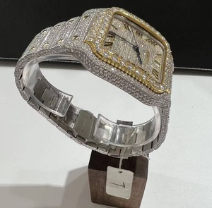 Reloj de Lujo de Excelente Calidad con Caja Cuadrada, Diamante Moissanite, Movimiento Mecánico Unisex, Alarma GPS, Esfera Analógica, Acero Inoxidable - Product Image 6