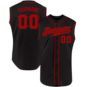 Maillot de baseball noir le mieux noté, boutonné sur le devant, anti-humidité, vêtements d'équipe, personnalisation de marque, fabricant OEM ODM - Product Image 1