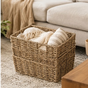 <b>Rectangular</b> <b>Storage</b> Seagrass <b>Baskets</b> - Product Image 3