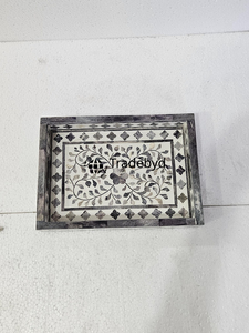 Bandeja de lujo moderna con incrustaciones de hueso, hecha a mano, móvil, de calidad premium, decorativa para mesa de centro, estilo Tradebyd - Product Image 3