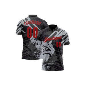 Custom Gothic <b>Men's</b> Polo <b>Shirt</b> Short Sleeve Digital Printed <b>Skulls</b> Pattern Breathable 100% Polyester Knitted Personalized - Product Image 6