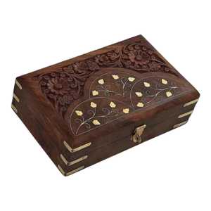 Ractangle Wooden hand curved Jewelry Box - Product Image 3