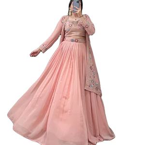 El último diseñador Georgette Thread Sequence Work Lehenga Choli de Fab Zone - Product Image 1