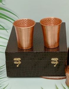 Matte Look Copper Glass Tumbler Drinking Water Cup Bulk Export Metal <b>Drinkware</b> Manufacturer India - Product Image 5