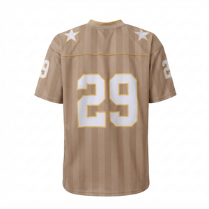 Custom Player Name Gold Football Jersey Vintage Style Number Sports <b>T</b>-<b>Shirt</b> Wholesale Men's American Football Apparel V-Neck - Product Image 2