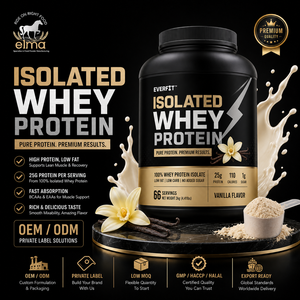 Protéine de lactosérum isolée Halal Elma Food en poudre 1 kg, complément pour la croissance musculaire et la récupération, formule faible en sucre pour la musculation et le fitness - Product Image 1