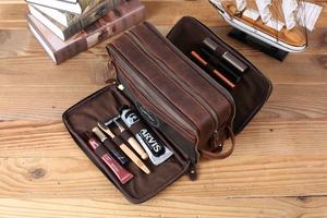 TYG-0028 Best Gift for <b>Groomsmen</b> Bridesmaids Waterproof Leather for Toiletry Dopp Kit with Zipper Men's Shaving Kit <b>Proposal</b> - Product Image 5