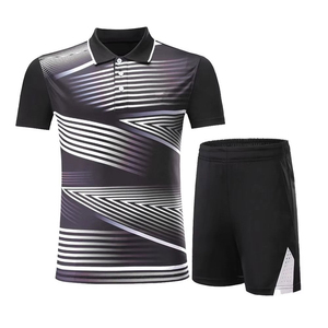 Ensemble uniforme de tennis pour hommes : maillots et shorts de sport, prix de gros, matière douce et confortable, uniforme de tennis par sublimation - Product Image 6