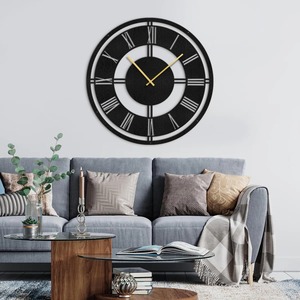 Horloge murale élégante en métal, décoration murale contemporaine en fer avec mouvement à quartz silencieux à prix avantageux - Product Image 2