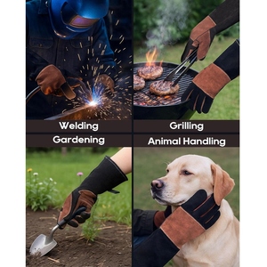 Gants de soudage en cuir de vachette pleine fleur renforcés sur toute la paume, haute performance, résistants à la chaleur et aux étincelles, durables - Product Image 6