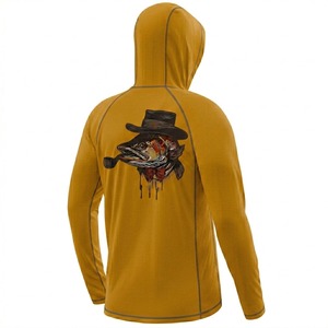 Sweat à capuche de pêche pour homme, protection solaire extérieure anti-UV, imprimé, léger, respirant, 100 % polyester, séchage rapide - Product Image 1