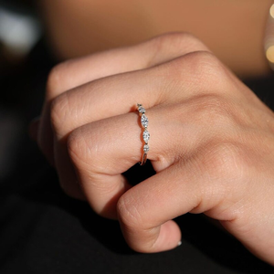 Anillo de Compromiso con Diamante Blanco Corte Marquesa, Oro Sólido, Joyería para Uso Diario, Elegante Anillo de Regalo para Ella, Aniversario, Boda - Product Image 4