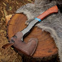 Hache tactique Tomahawk industrielle en acier 1095, personnalisable OEM, forgée à la main, à manche intégral, pour extérieur, avec manche élégant