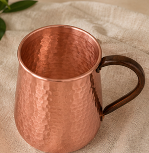 <b>Hammered</b> Copper Mug With Handle Vintage Style Drinkware For Home Use Vintage Insulated Barrel Cocktail Drinkware - Product Image 4