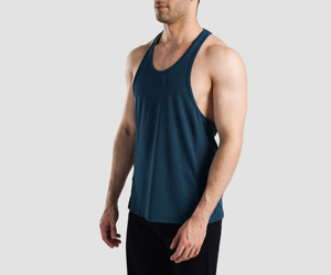 Camisetas sin mangas de diseño personalizado con logotipo para hombre, ligeras, de fibra de bambú, de color liso, para hombre. - Product Image 2