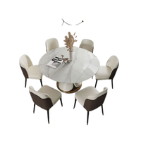 Ensemble de table à manger en bois de teck massif Table à manger ronde Meubles au design japonais super confortables directement à l'usine