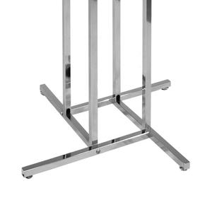 Porte-vêtements de qualité supérieure en zinc chromé à 1 étagère, hauteur réglable, montage facile pour les magasins et une utilisation en intérieur/extérieur - Product Image 4