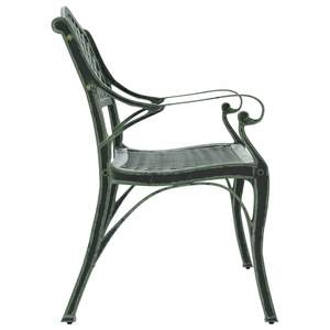 Banc de jardin en aluminium coulé vert, banc de patio standard en fonte - Product Image 4