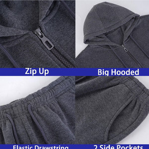 Conjunto Deportivo de Algodón de Alta Calidad OEM de 350GSM, Unisex, para Hombre, Personalizable, Sudadera con Capucha y Pantalones Deportivos 100% Algodón - Product Image 6