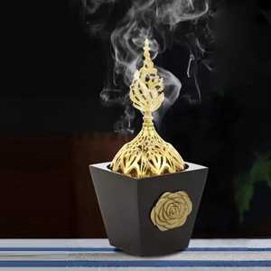 Ensemble de 3 Mabkhara arabes de luxe en argent et or, différentes tailles, brûleurs d'oud traditionnels en forme de croissant de lune pour le Ramadan et les événements - Product Image 3
