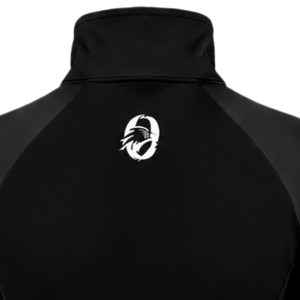 <b>Women</b> Quarter Zip Athletic <b>Top</b> <b>Black</b> <b>Long</b> <b>Sleeve</b> Fitted Sports Training Shirt High Collar Thumbhole Performance Activewear - Product Image 5