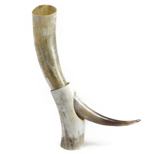 Corne à boire viking de haute qualité, artisanale, en corne de buffle naturelle, avec support, style poli, directement d'Inde - Product Image 4