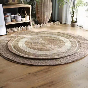 Mixed Color Woven Water Hyacinth Grass <b>Mat</b> – Natural Decor Floor <b>Mat</b> in Vintage & Boho Style - Product Image 6