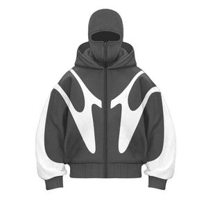 Sweat-shirt à capuche cagoule personnalisé avec logo pour homme, coupe oversize, zippé, masque intégral, pull, OEM ODM, hiver, extérieur - Product Image 6